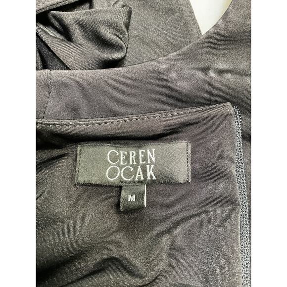 Ceren Ocak Cut Out Black Polyester Top Size M - Picture 4 of 5